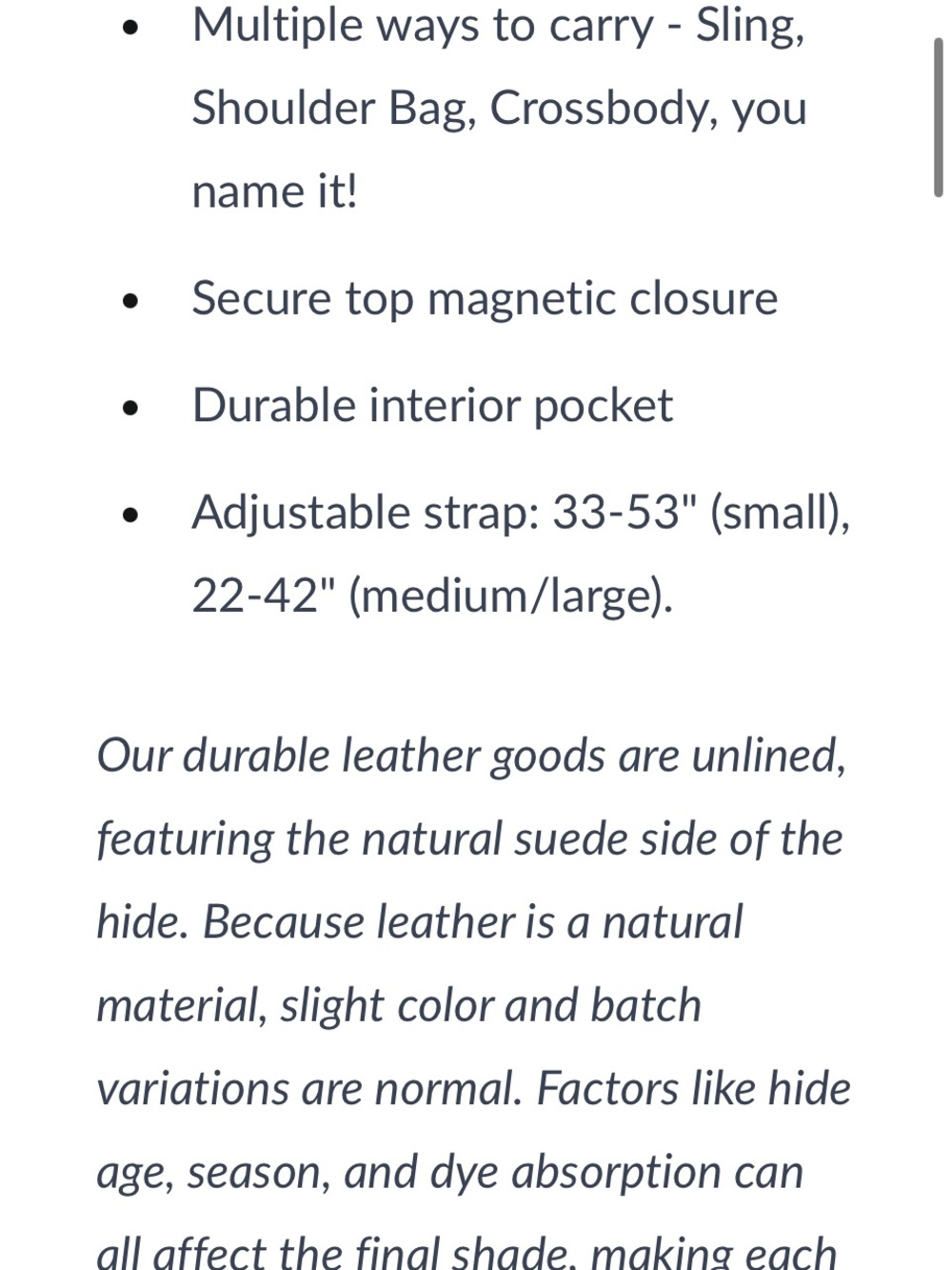 Koala Sling Bag — Small- Nutmeg NWT - Picture 3 of 4